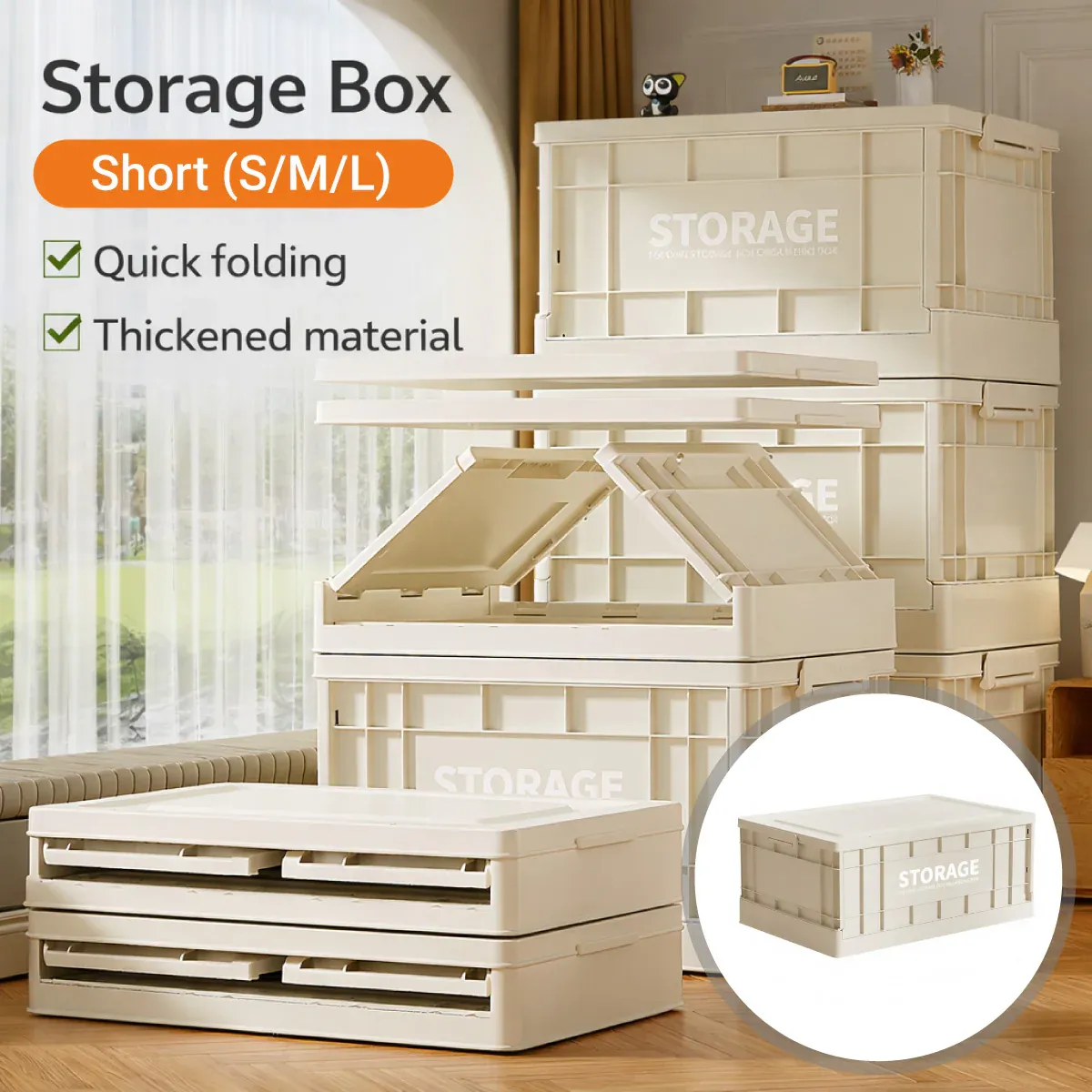 Foldable Large Capacity Household Toy Book Storage Box Space Saving Durable - M — image 2
