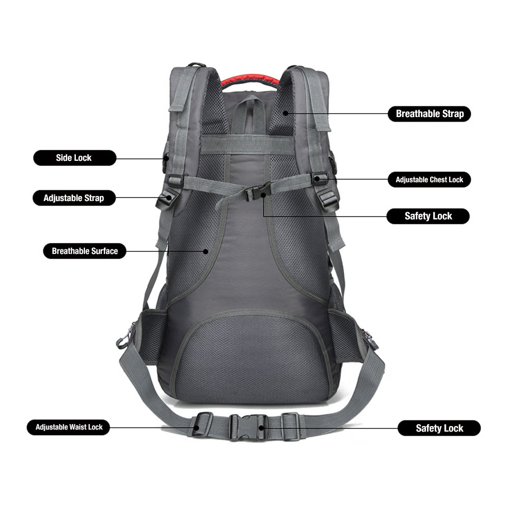 40L Waterproof Outdoor Hiking Backpack Camping Outdoor Trekking Bag(Blue) — image 5