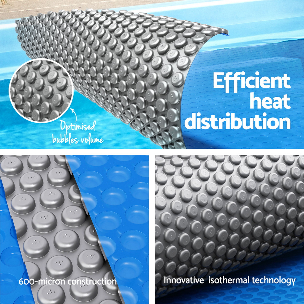Aqua Buddy Pool Cover 600 Micron Solar Heat Blanket 10.5x4.2m w/ 5.55m Roller Blue โ image 5