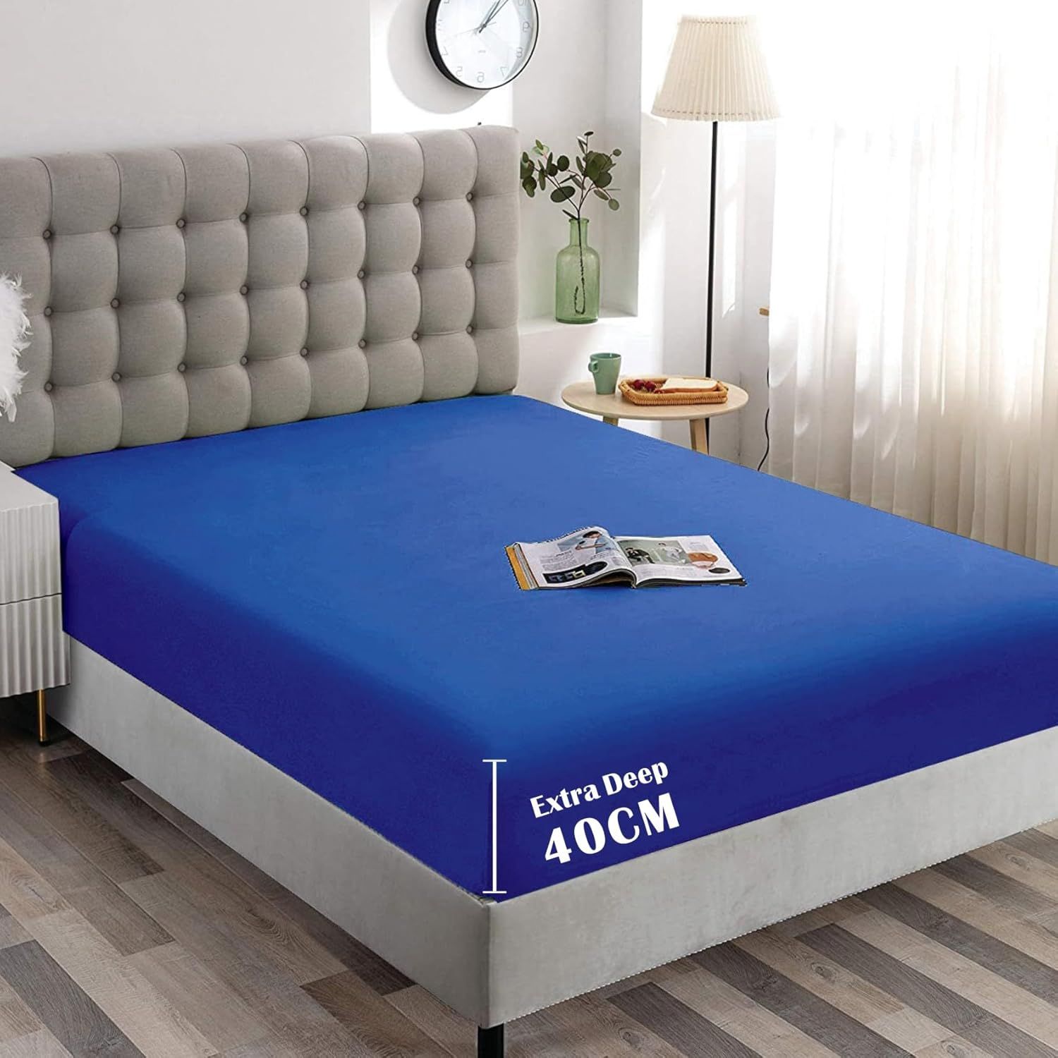 Hotel Quality Fitted Sheet - 1 Piece Fitted Sheet -Breathable Bedding - Wrinkle, Fade, Stain Resistant- 16inch/40cm Deep Pocket Fitted Bed Sheet-Wrinkle and