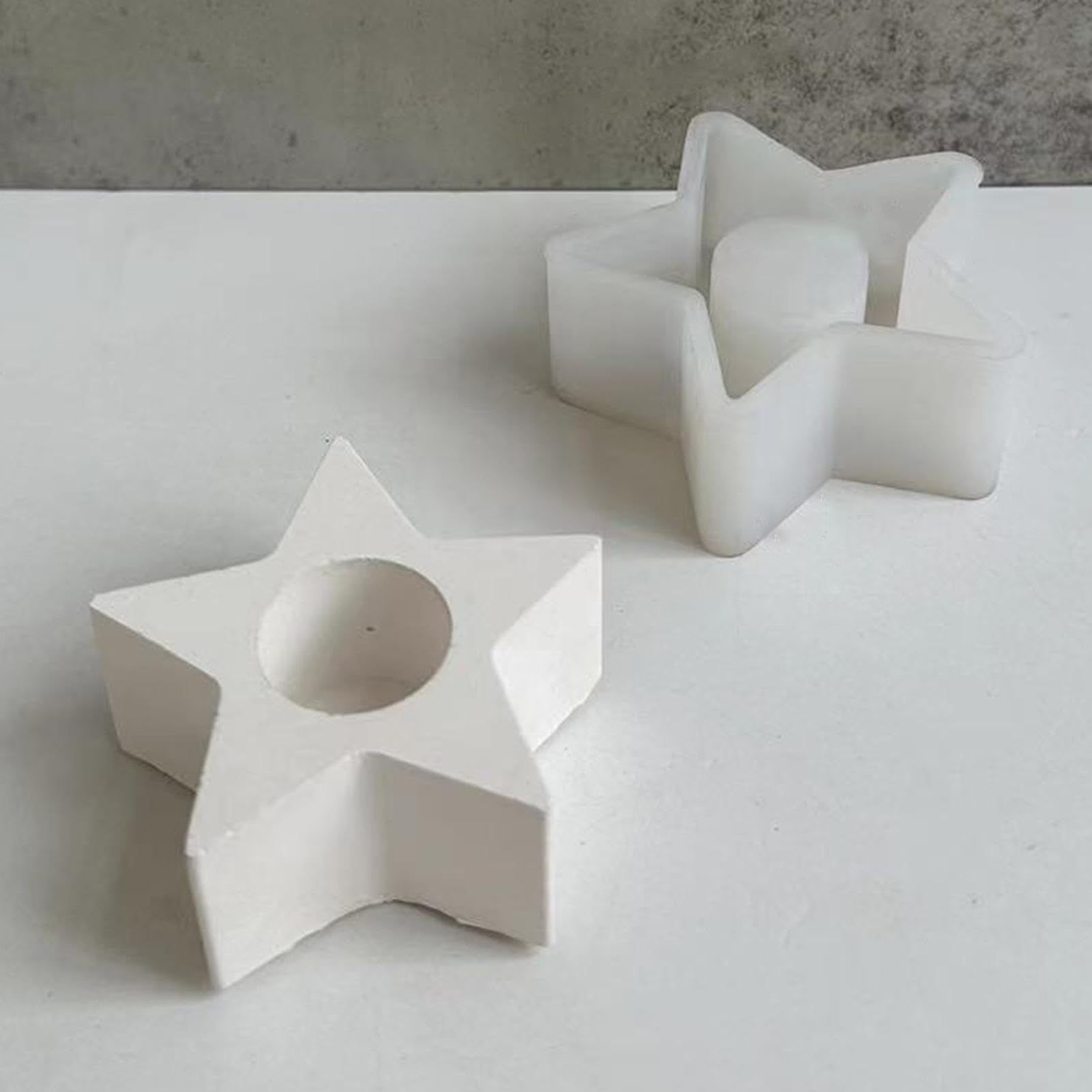 Candle Holder Resin Molds Silicone, Pentagram Heart Resin Molds, Candle Holders Epoxy Mold for Home Decoration — image 2