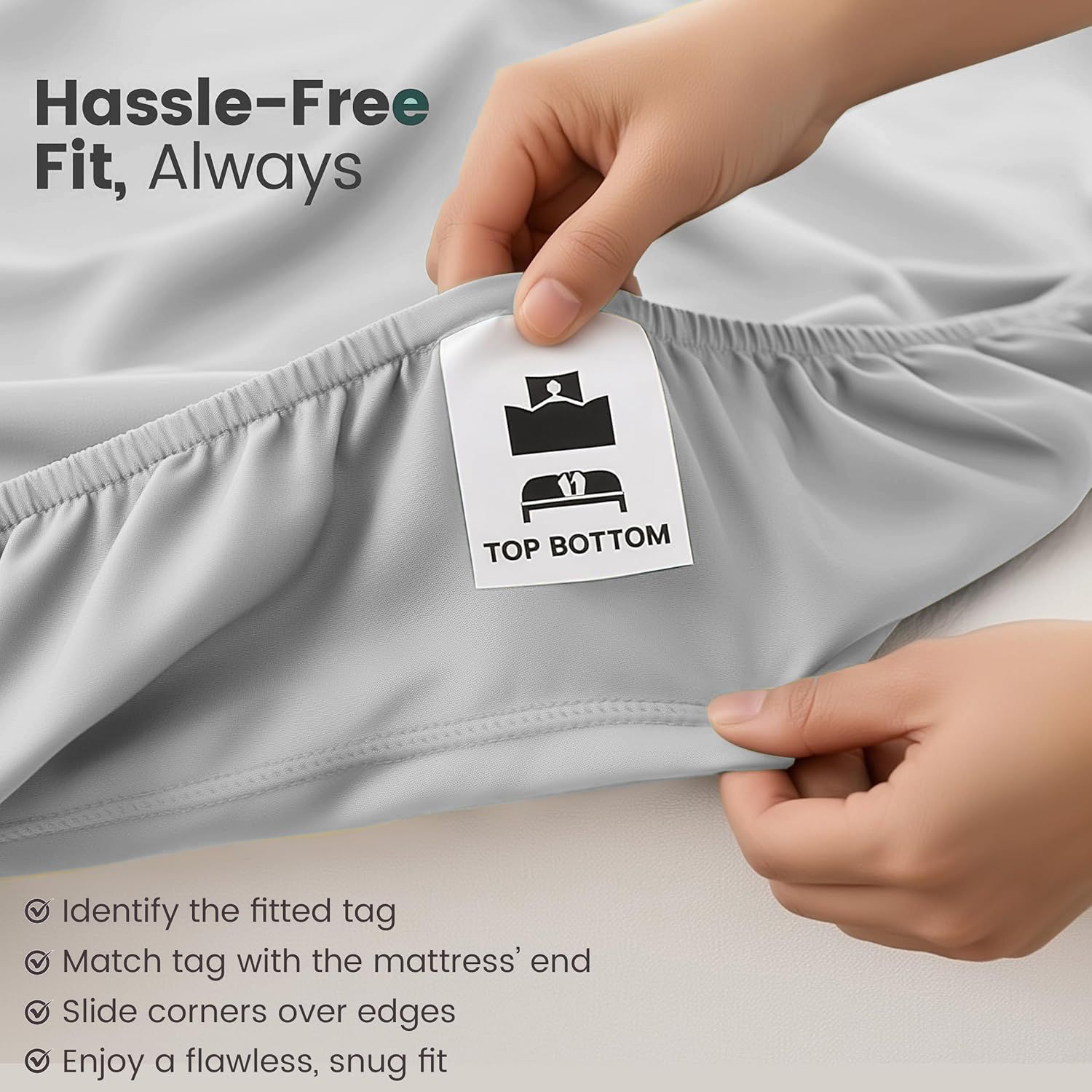 Hotel Quality Fitted Sheet - 1 Piece Fitted Sheet -Breathable Bedding - Wrinkle, Fade, Stain Resistant- 16inch/40cm Deep Pocket Fitted Bed Sheet-Wrinkle and — image 5
