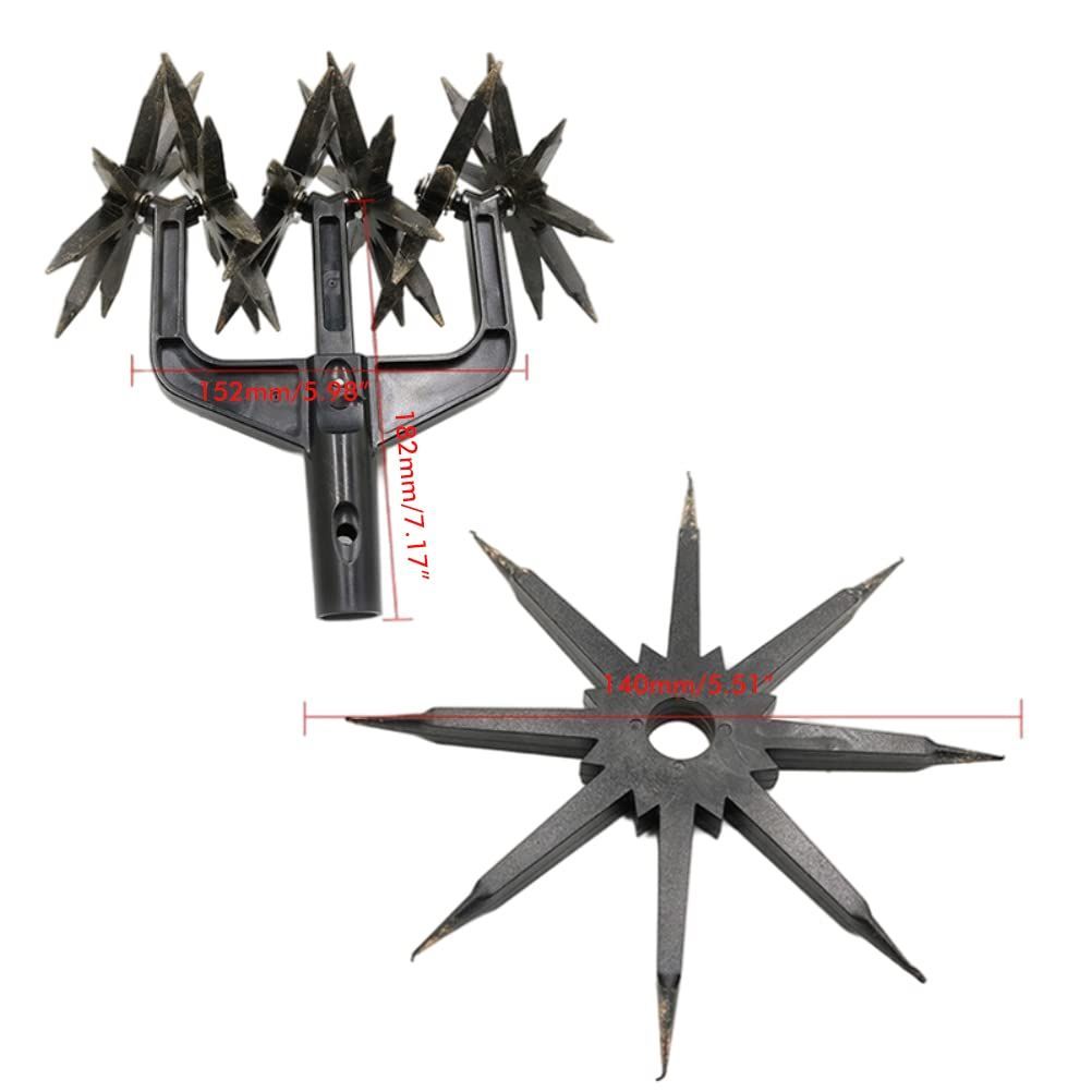 Rotary Cultivator Set, Adjustable Rotary Cultivator Garden Tool Reseeding Grass or Soil Mixing Soil Tiller Aerator Lawn Tool Garden Handheld Tiller — image 2