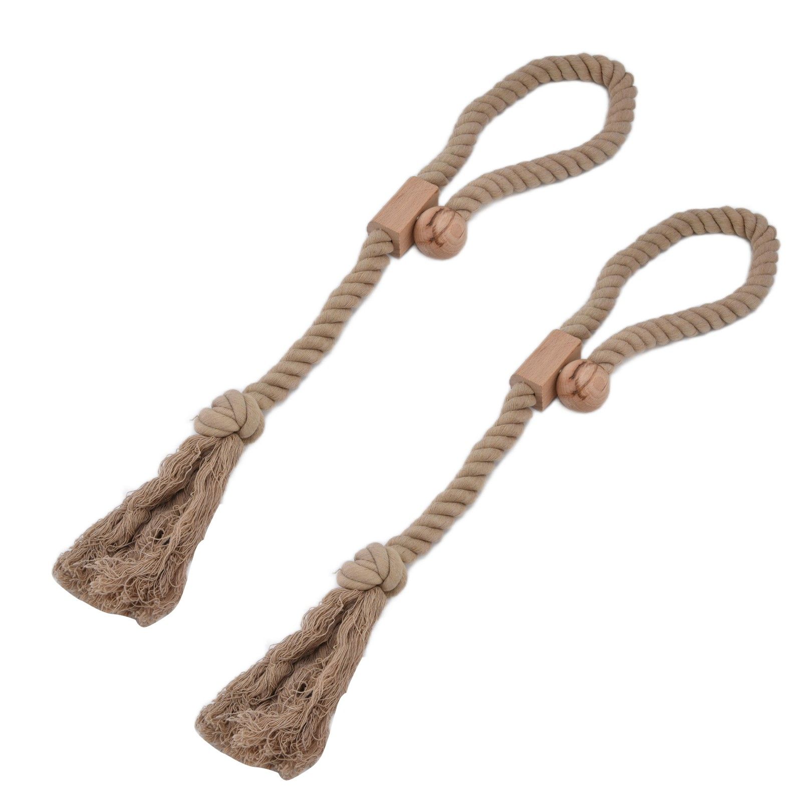 2PCS Curtain Tieback Cotton Curtain Holdback Rope Curtain Magnetic Cord for HouseholdDark Color — image 3