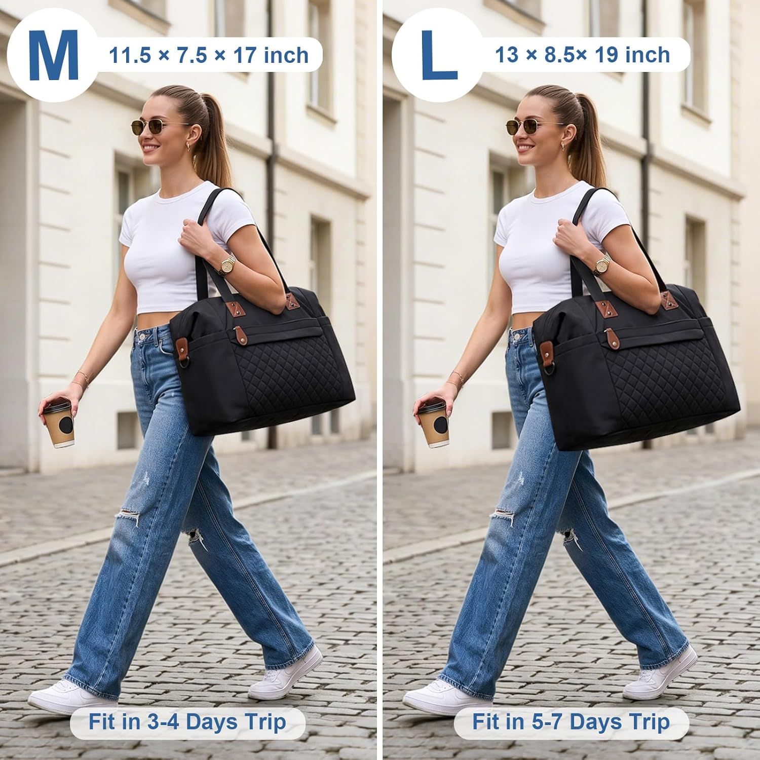 Travel Duffle Bag, Waterproof Weekender Overnight Hospital Bags for Women Men with Toiletry Bag Lightweight Carry on Personal Item Duffle Gym Bag for Travel โ image 2