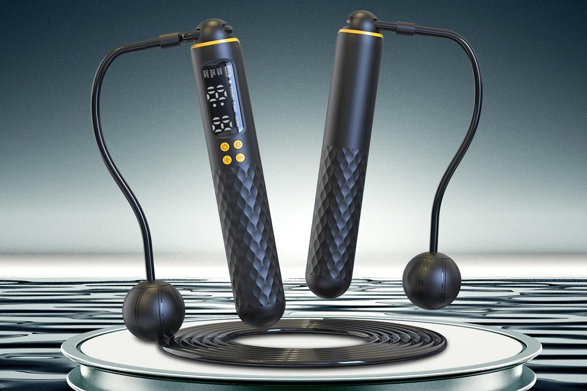 Smart Digital Jump Rope for Accurately Counts Jumps Sets Goals and Monitors Progress -Black โ image 2