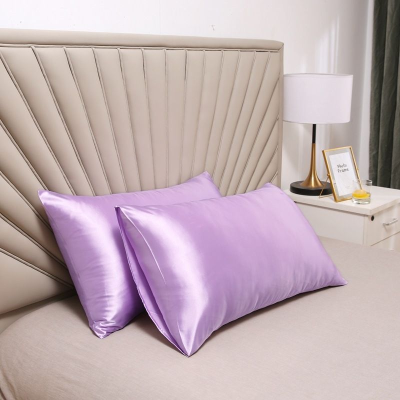 Pillowcase Polyester 60 Thread Count Solid Color Taro purple 48 × 74cm【1 pack】
