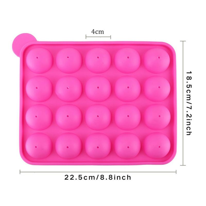 20-Capacity Silicone Lollipop Mold Sticks 20-Cavity Round Chocolate Hard Candy Cake Pop Mold Chocolate lollipop mold — image 5