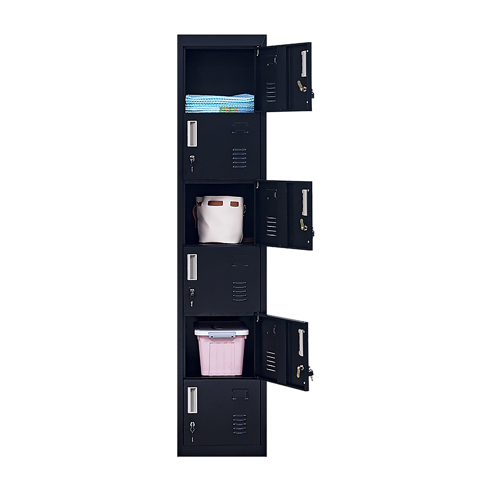 6-Door Locker for Office Gym Shed School Home Storage — image 7
