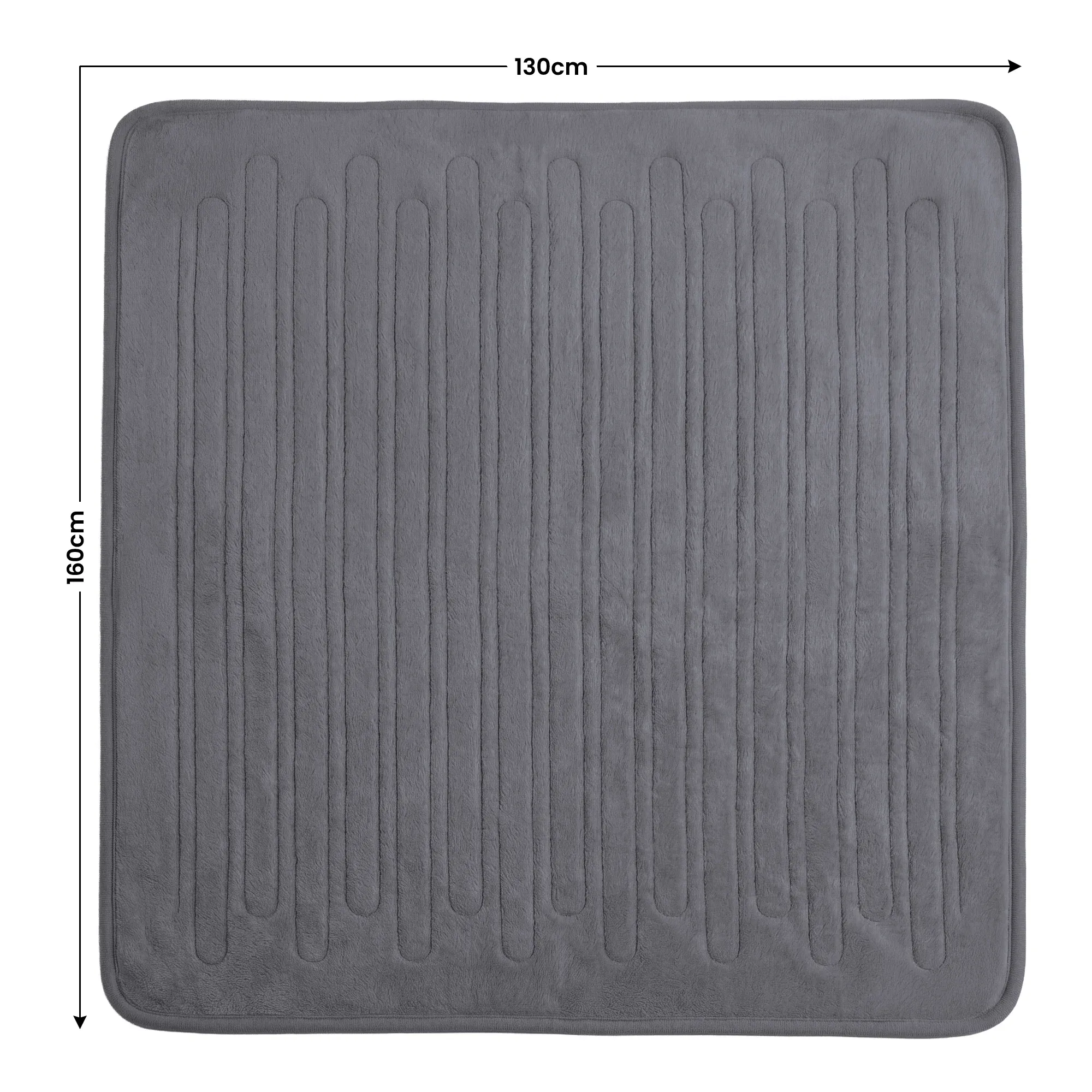 Laura Hill Electric Heated Blanket Throw Soft Coral Fleece w/ 9 Heat Settings - Grey โ image 3