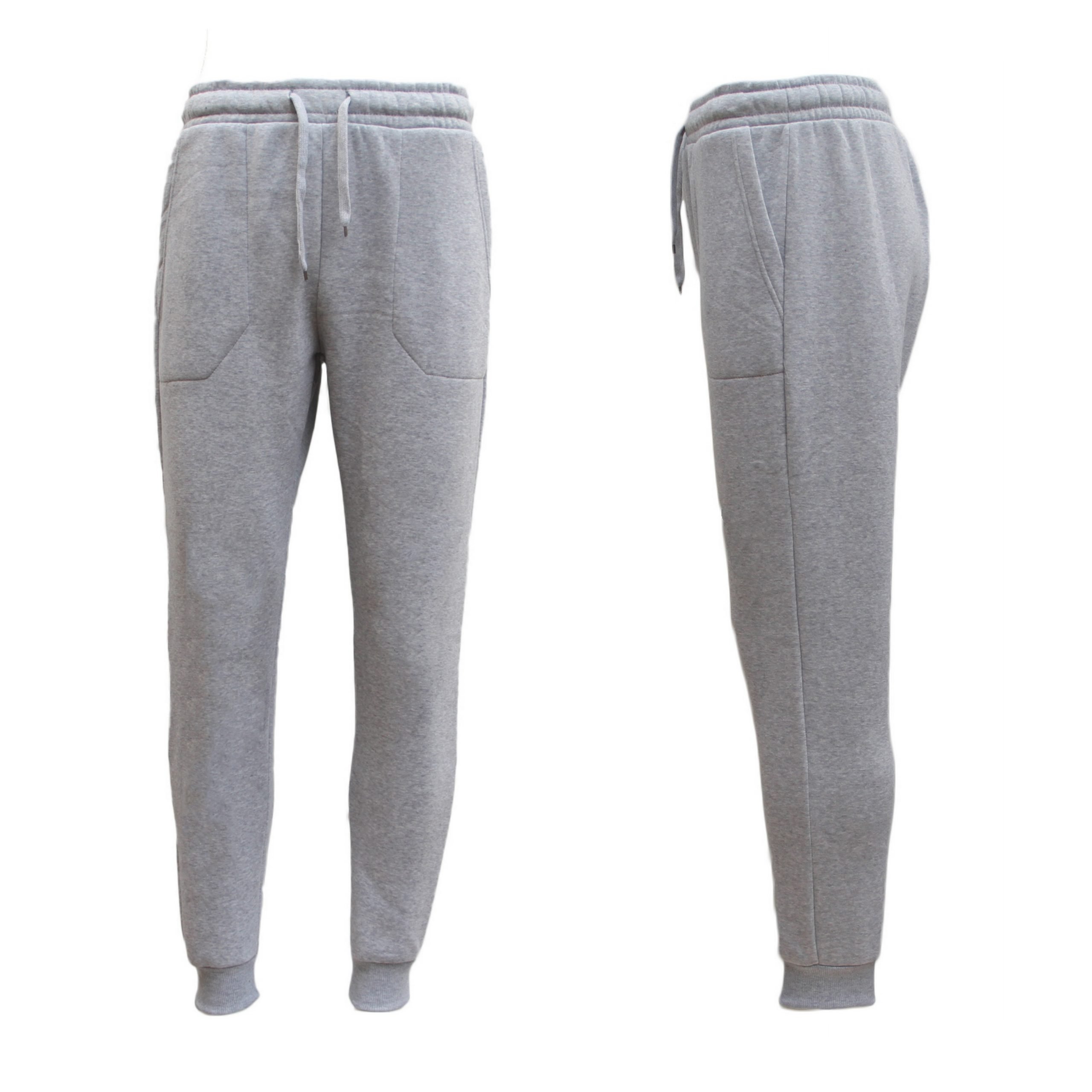 Mens Unisex Fleece Lined Sweat Track Pants Suit Casual Trackies Slim Cuff XS-6XL, Light Grey, S โ image 6