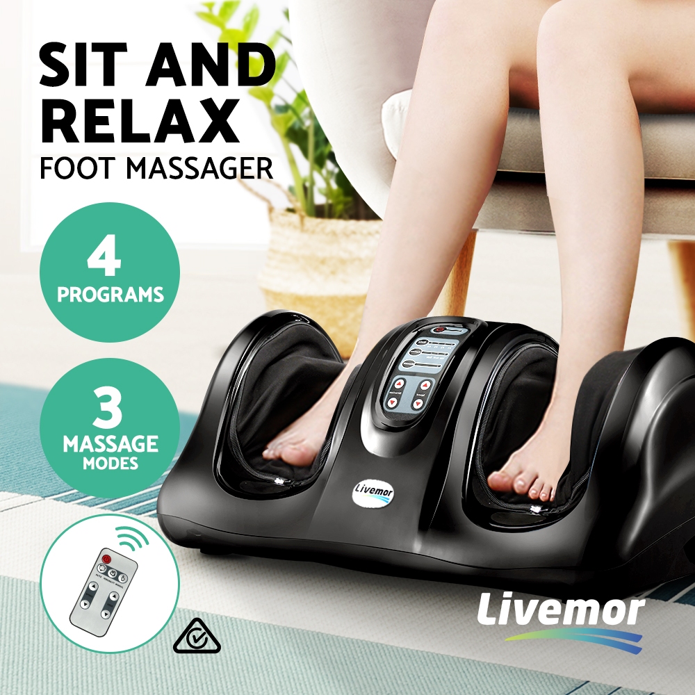 Livemor Foot Massager Shiatsu Massagers Electric Remote Roller Kneading Black — image 4