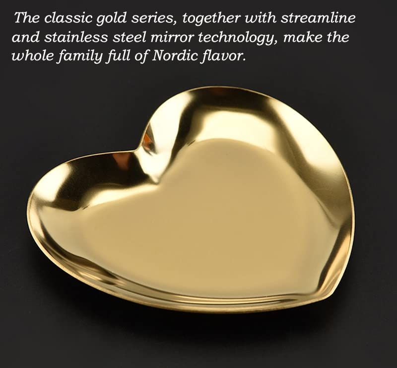 Stainless Steel Jewelry Tray Nordic Heart-shaped Gift Storage Tray Necklace Ring Display/Fruit Dessert Tray/Home Decoration โ image 4