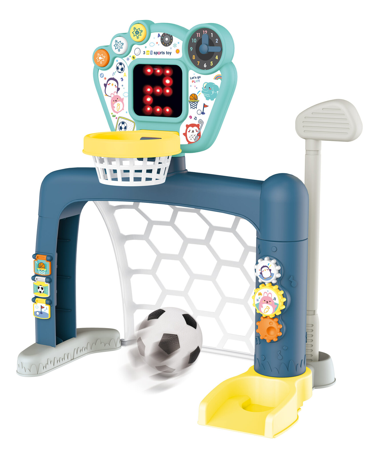 Sports World 3-in-1 Adjustable Indoor basketball, Soccer Goal, and Golf Set โ image 5