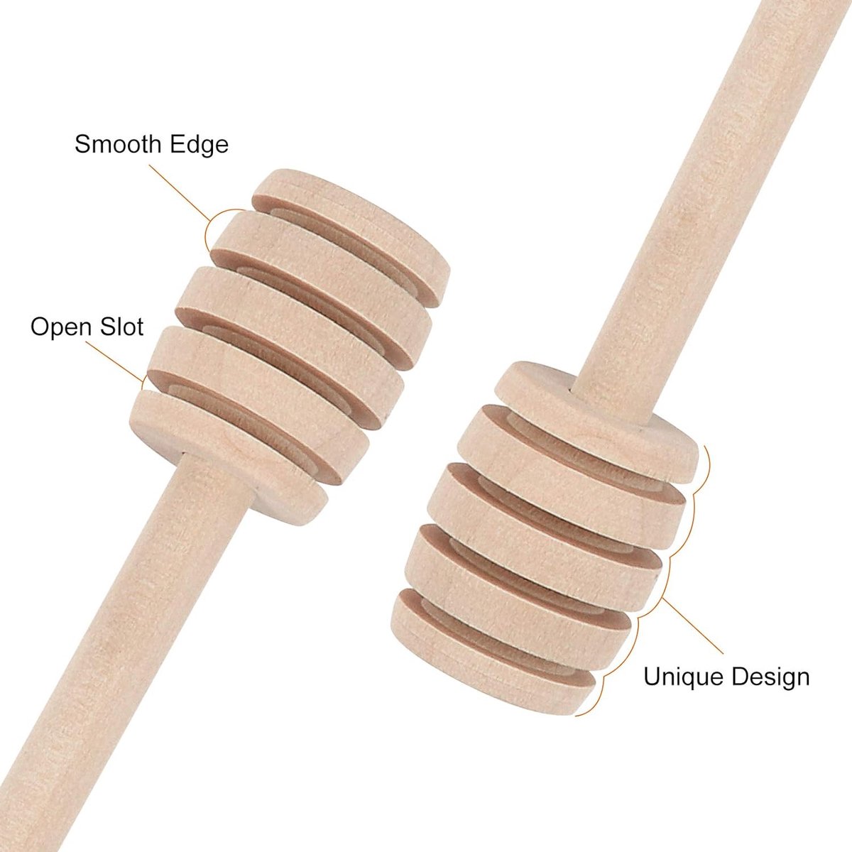 Wooden Honey Spoon - 50 Pieces Honey Stick - 8 Cm - Honey Dipper Sticks - Honey Stirrer - Sustainable - Kitchen Utensils - Breakfast - Ideal For Birthdays — image 2