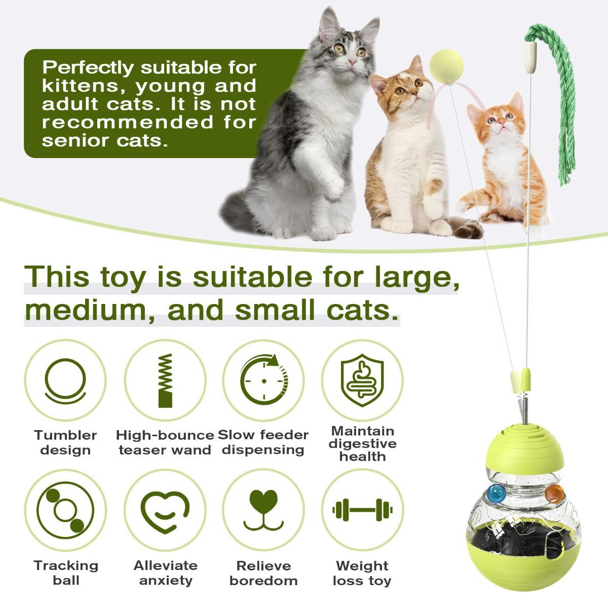Cat Toy Treat Dispensing Ball Indoor Cat Toy Kitten Toy Mental Stimulation Cat — image 2