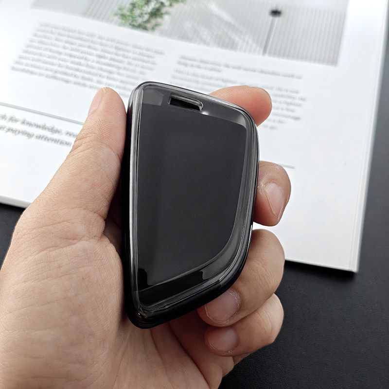 Bmw 5 Series Key Cover Tpu Transparent Blade 530Li 525Li Type a - transparent black [shell + ring rope buckle] — image 2