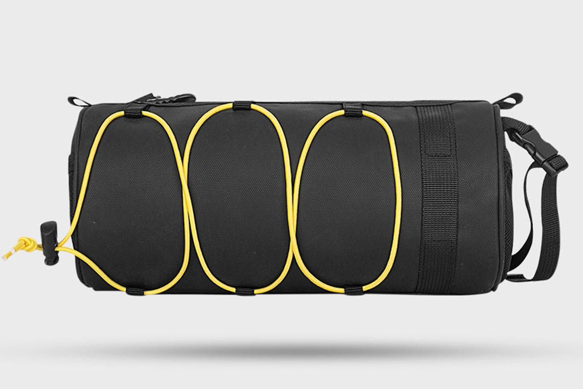 Bike Handlebar Bag Front Bike Bags Handlebar Storage Pouch Pack with Shoulder Strap - Yellow — image 3