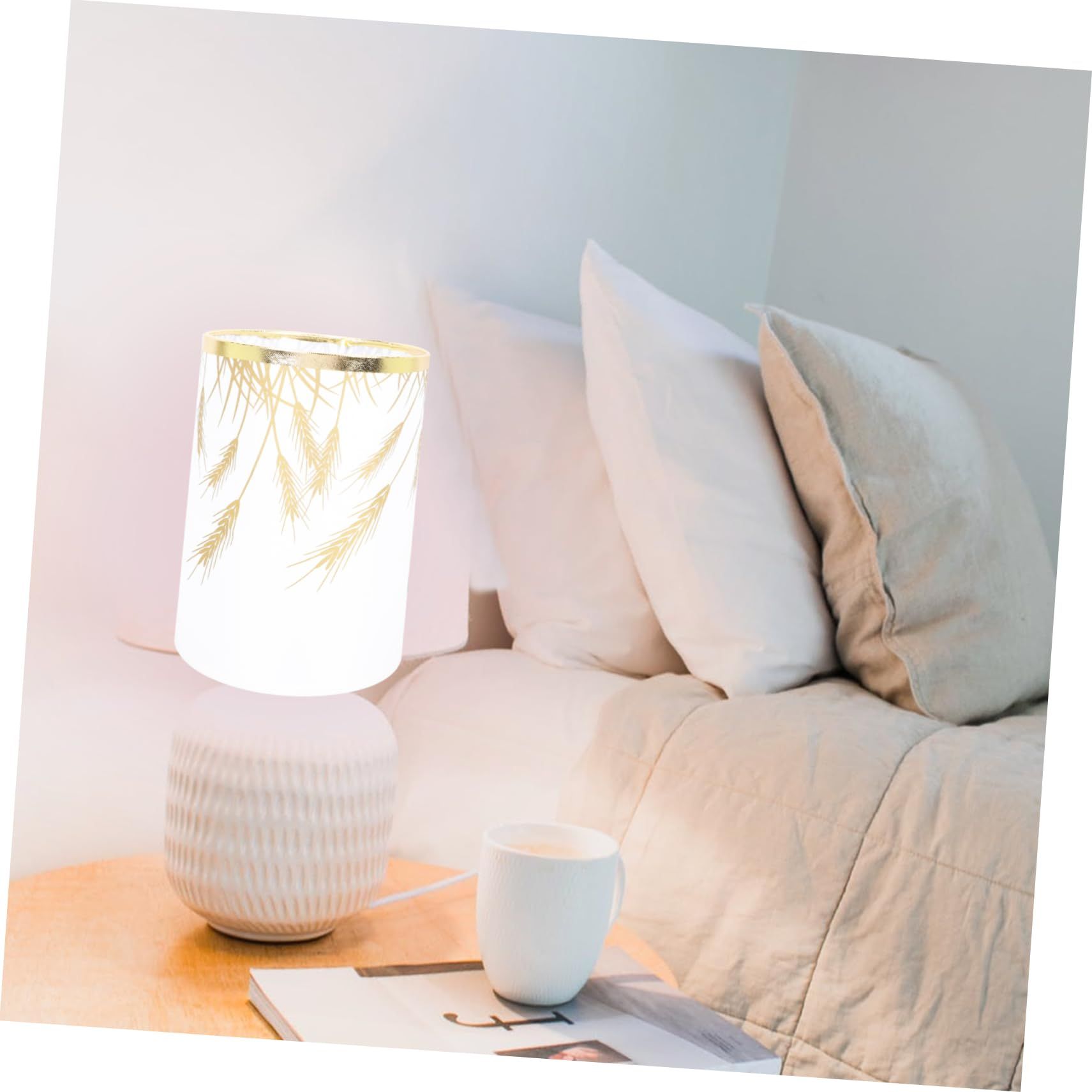 Desk Lamp Shade Lampshade Cylindrical Wall Lamp Shade Metal Fabric Lampshade housing(1pcs) — image 3