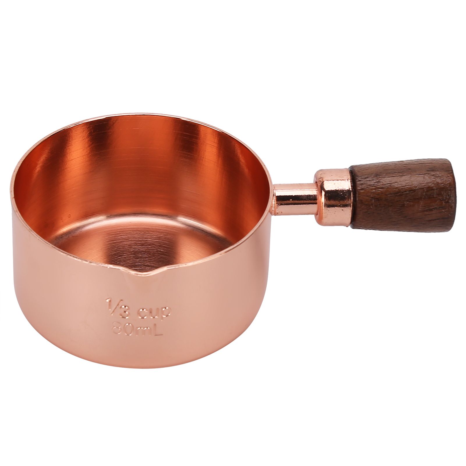 Sauce Pan Wooden Handle Rose Gold Stainless Steel Sauce Pot for Cooking Kitchen Ware1/3cup — image 4