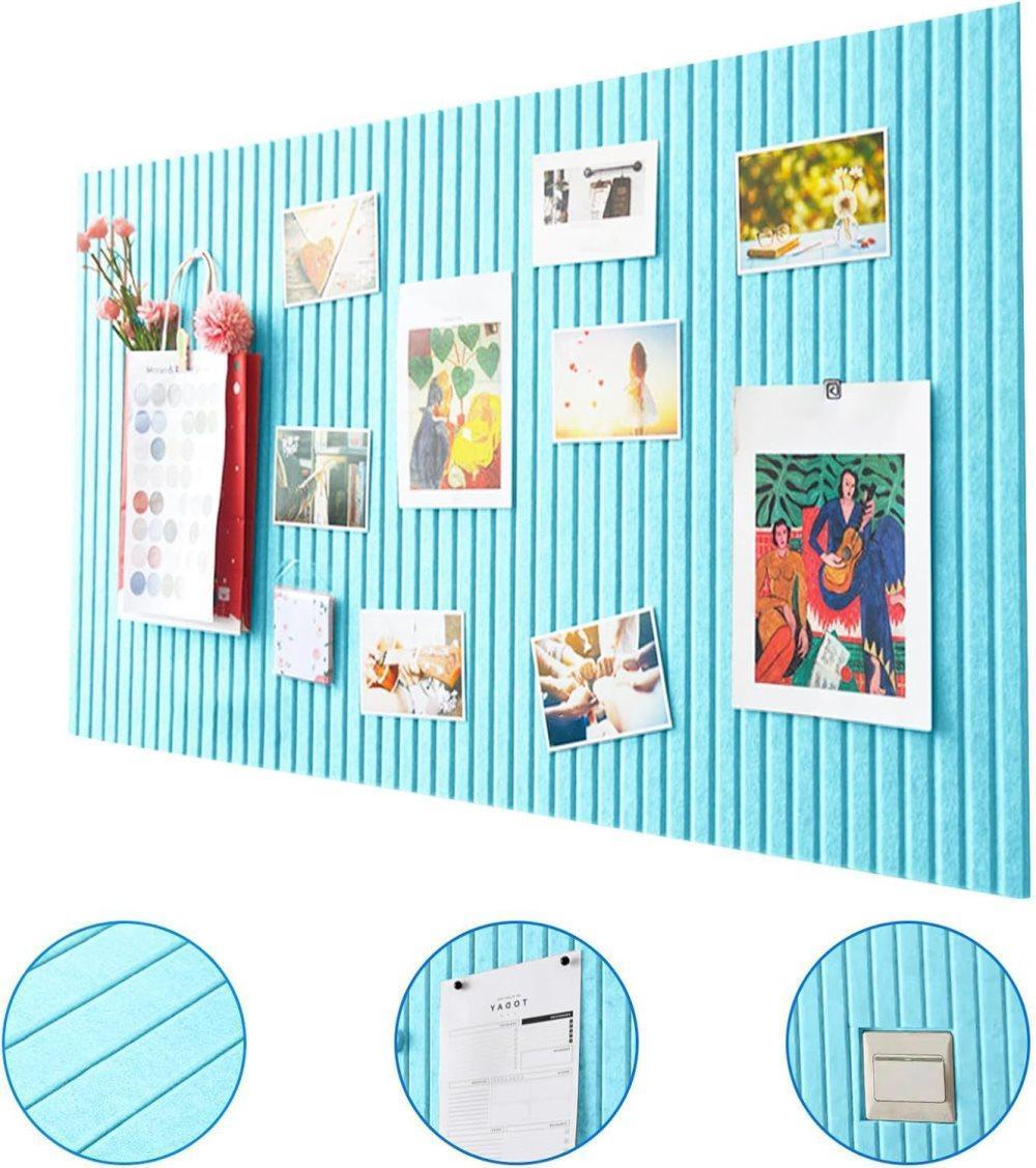 Blue Self-Adhesive Photo Board, Decorative Cork and Wall Panel Bulletin Board with Acoustic Panels for Photos and Messages, 30x30cm — image 5