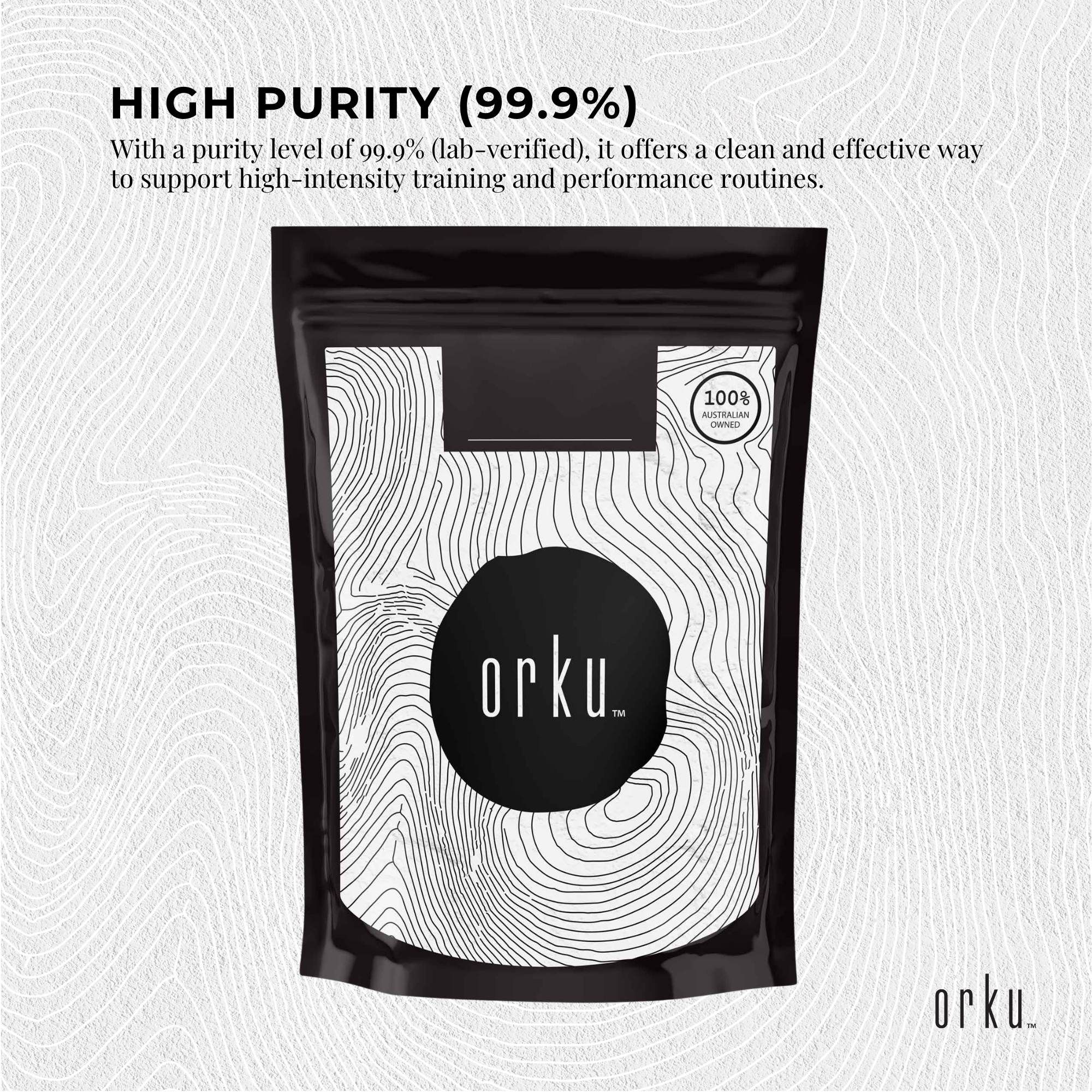 Orku 400g Creatine Monohydrate Powder 200 Mesh Micronised 99.9% Pure — image 2