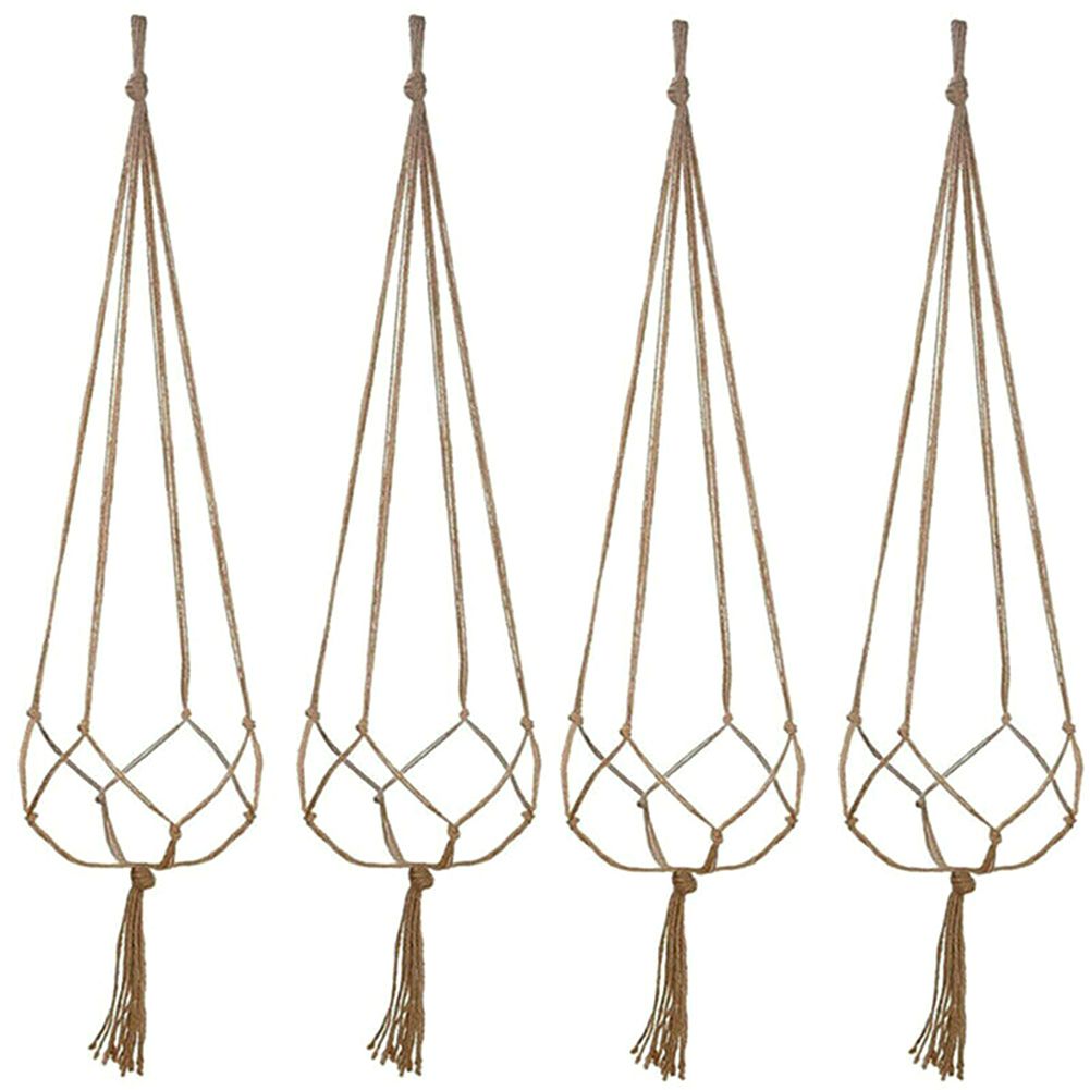 6Pcs Macrame Plant Hanger Vintage Rope Basket Indoor Outdoor Hanging Plant Holders โ image 3
