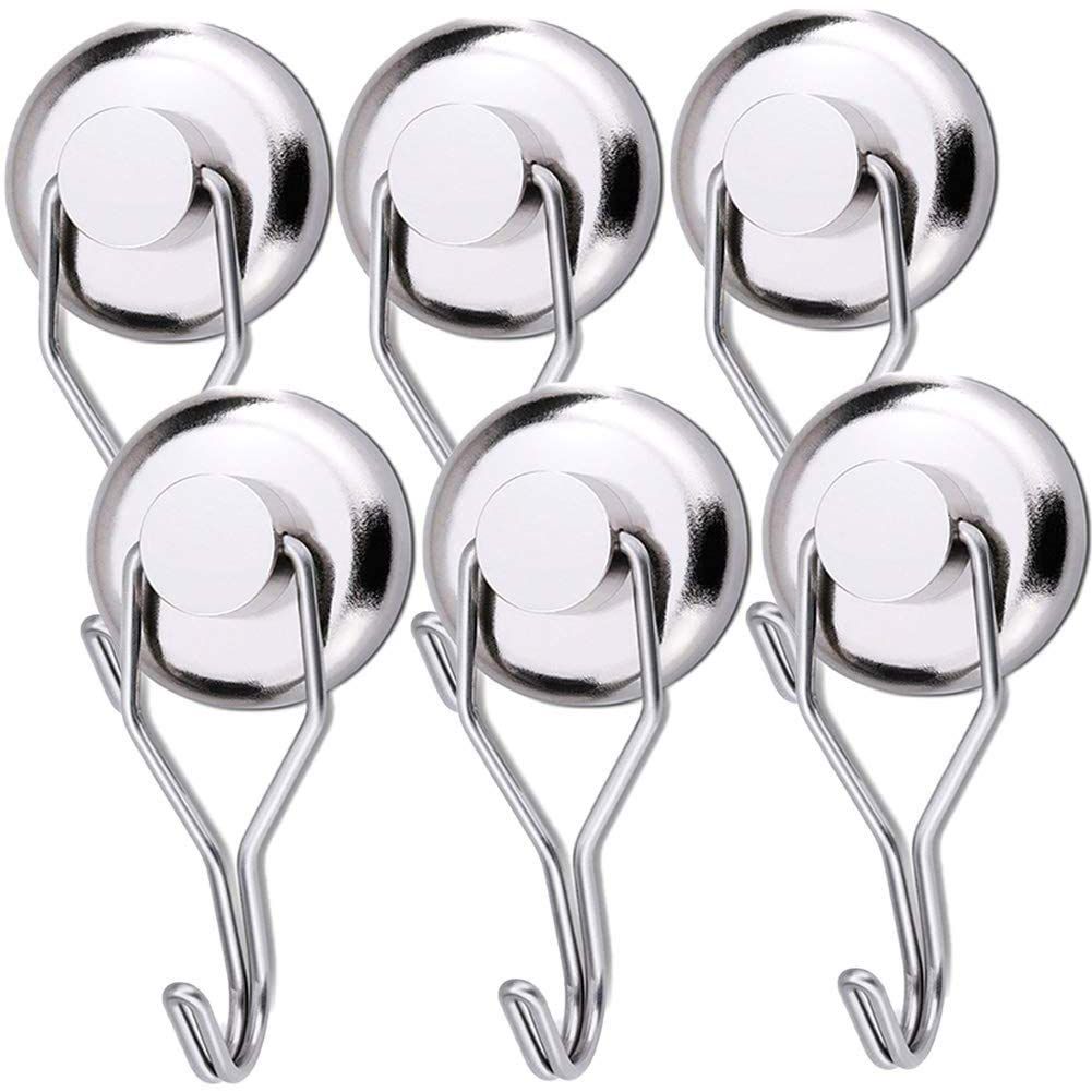 Magnetic Hooks Heavy Duty for Cruise Cabins Refrigerator Fridge Hanging Grill Tools Purse Magnet Hooks Strong Magnets -6pcs
