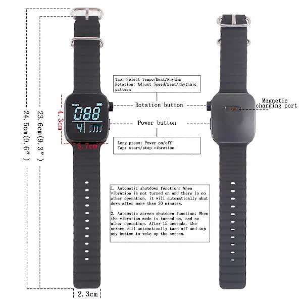 Portable Metronome Smart Metronome Adjustable Bracelet Vibrating Metronome Musical Instrument Metronome β image 5