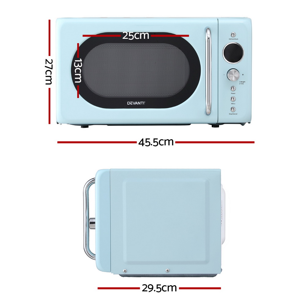 Devanti 20L Microwave Oven 800W Blue โ image 2