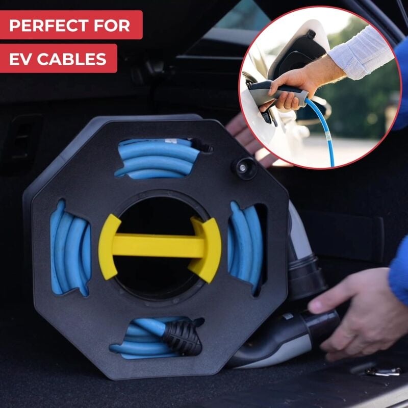 Caravan Cable Reel, Manual, Empty, For Camping And Household, Up To 25 M Of Cable, Plastic, Black And Yellow โ image 4