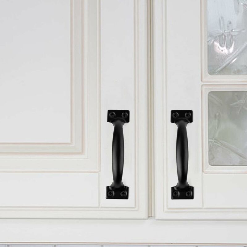Black Furniture Handle, 10 Pieces Kitchen Cabinet Handles, Arc Drawer Handles, Effortless Push And Pull, With 40 โ image 4