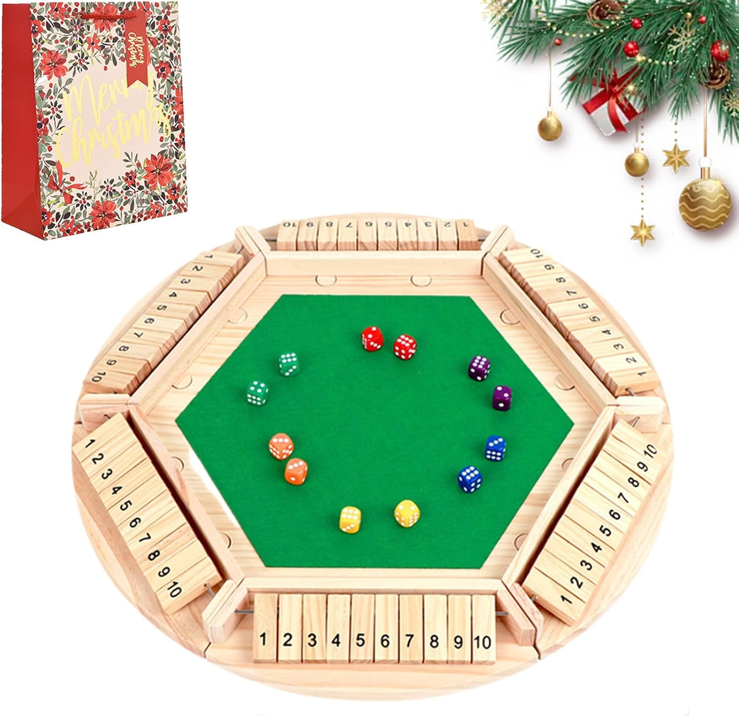 Shut The Box-Wooden Dice Board Game, Funny Family Shut The Box Game 2-4 Player, Board Games Gift for Family and Friends, Educational Table Math Games for ā image 2
