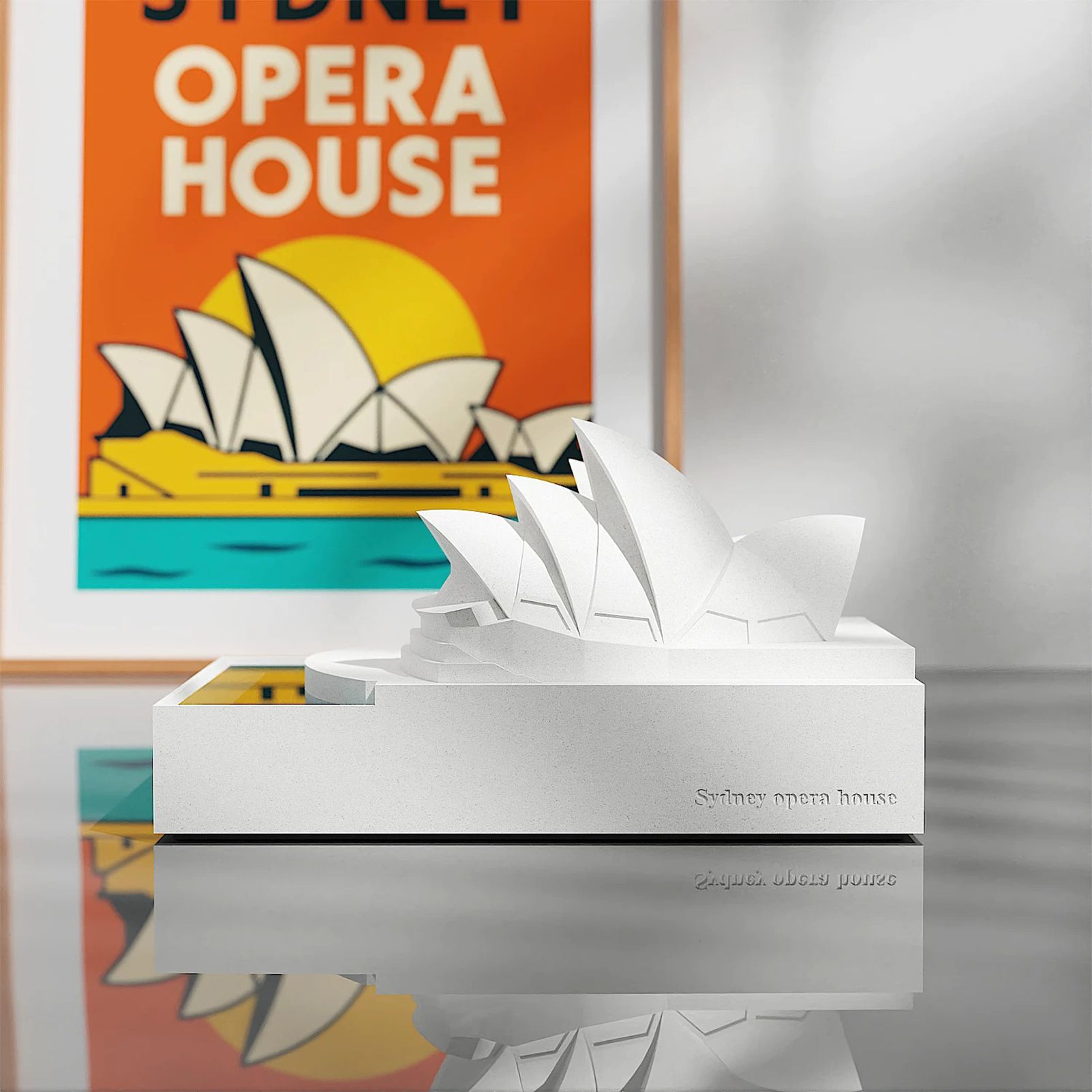Sydney Opera House Concrete Model - Modern Architectural Sculpture Desktop Decor, Minimalist Cement Statue for Home Office Bookshelf, Unique Travel Souvenir & — image 6