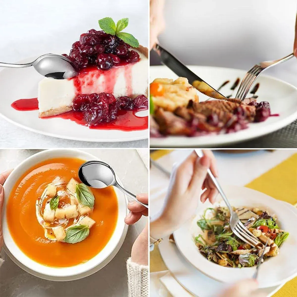 20/40pcs Stainless Steel Cutlery Set Knife Fork Spoon Western Hotel Tableware - Golden-20pcs โ image 5