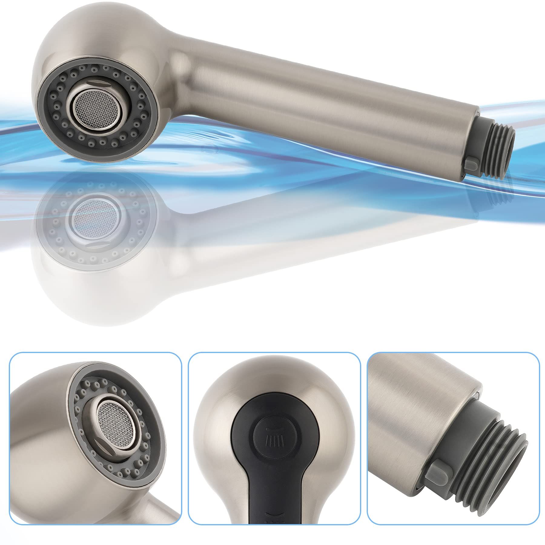 Kitchen pull-out faucet nozzle shower accessories pull-out head dishwashing sink pressurized splash proof faucet — image 2