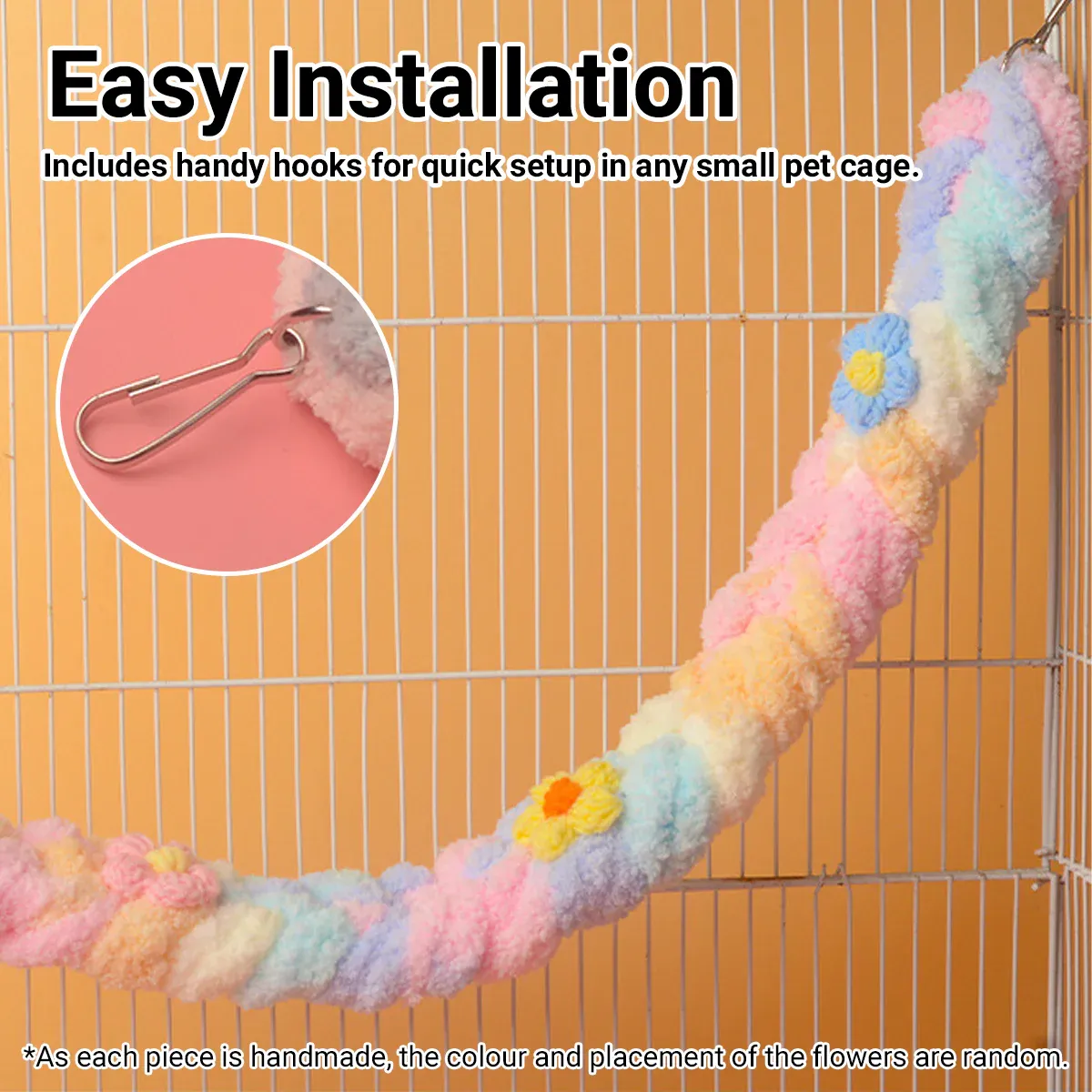 Small Pets Climbing Rope for Small Pet Cage Play Exercise Chewing Toy Use - Colourful — image 5