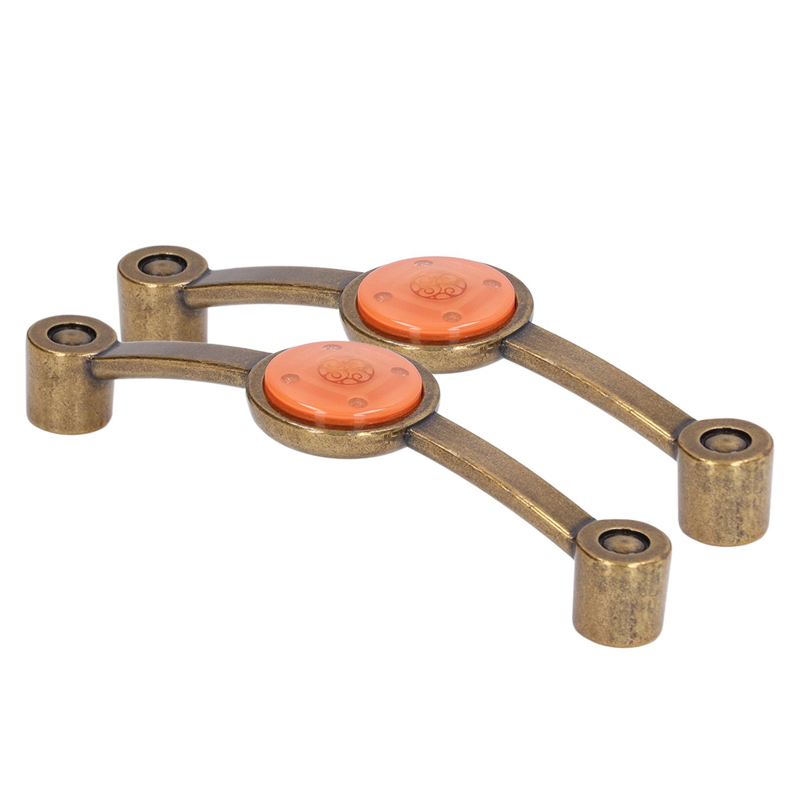 2 Pcs Zinc Alloy Antique Copper Handle European Modern Pastoral Color Acrylic Handle for Cabinet DrawerOrange โ image 2