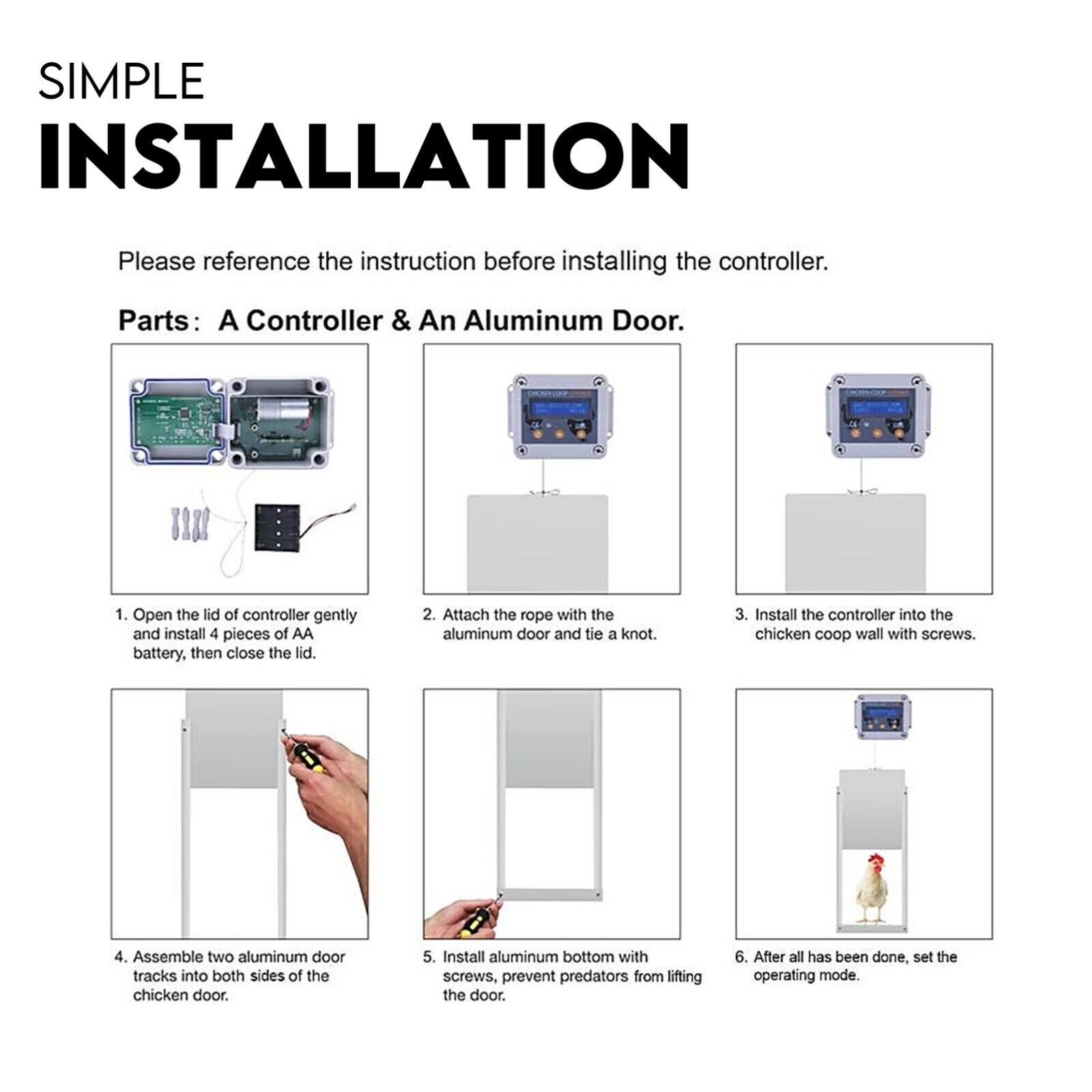 Chicken Coop Door with Digital LCD Screen to manage Timer and Sensor — image 5