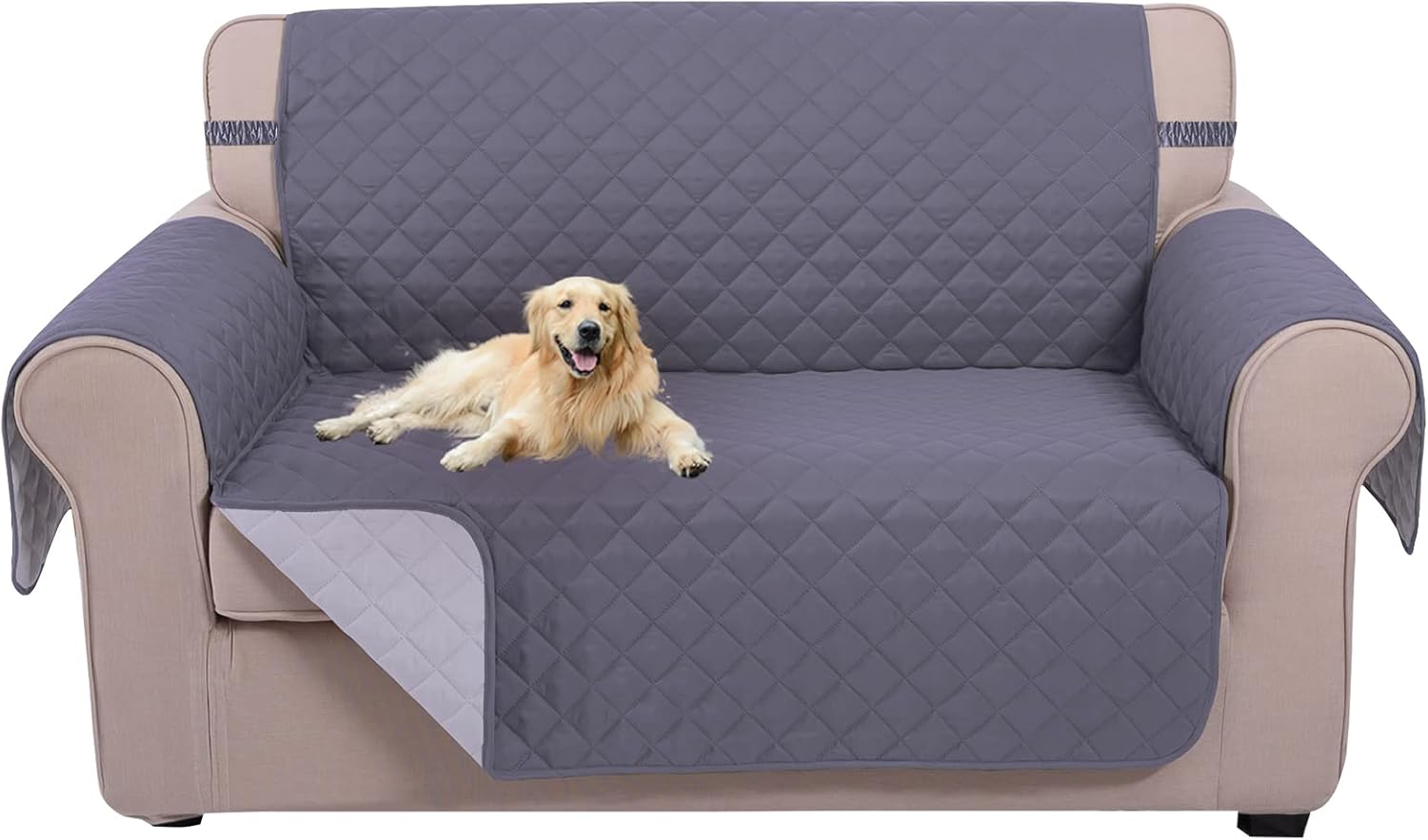 Reversible Sofa Cover Bundles with loveseat and Chair Size — image 3
