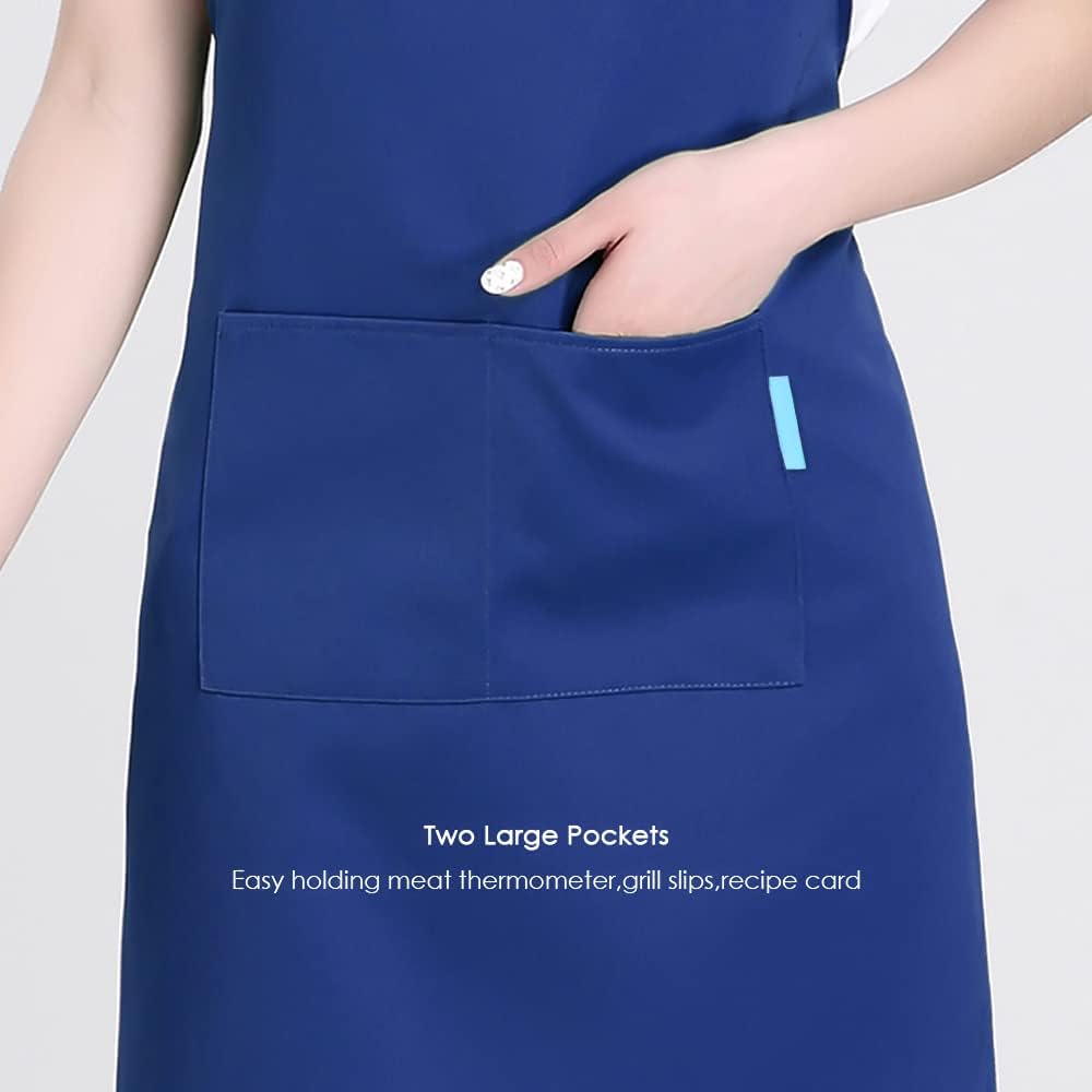 Adjustable Multi-Purpose Aprons for Men and Women with Long Waist Ties and Front Pockets, Polyester Cotton Blend โ image 3