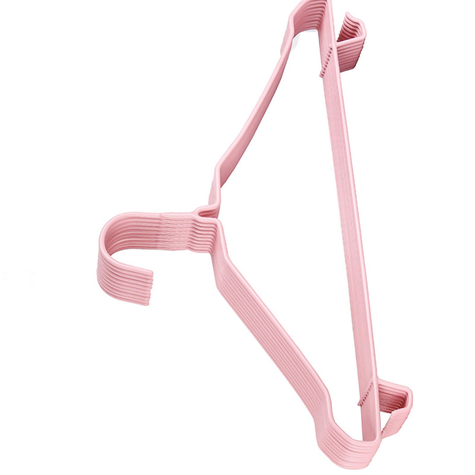 10Pcs Seamless Clothes Hanger Wet Dry Use Anti Deformation Anti Slip Colored Clothes Hangers for Home Dorm Nordic Powder 38cm — image 4