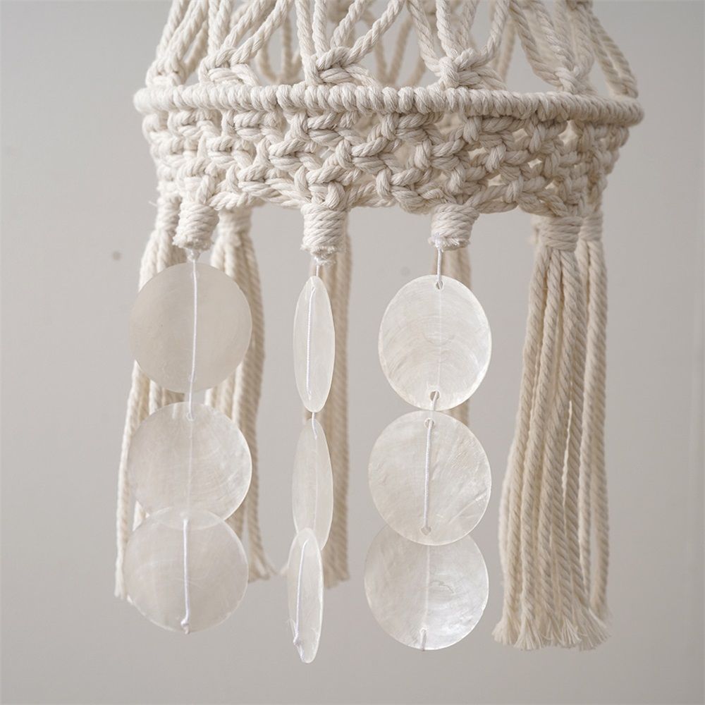 Drum Tassel Lamp shade Replacement for Table Lamps, Floor Lamps and Pendant Lights - Handcrafted Tassel (White,Only lampshade) — image 3