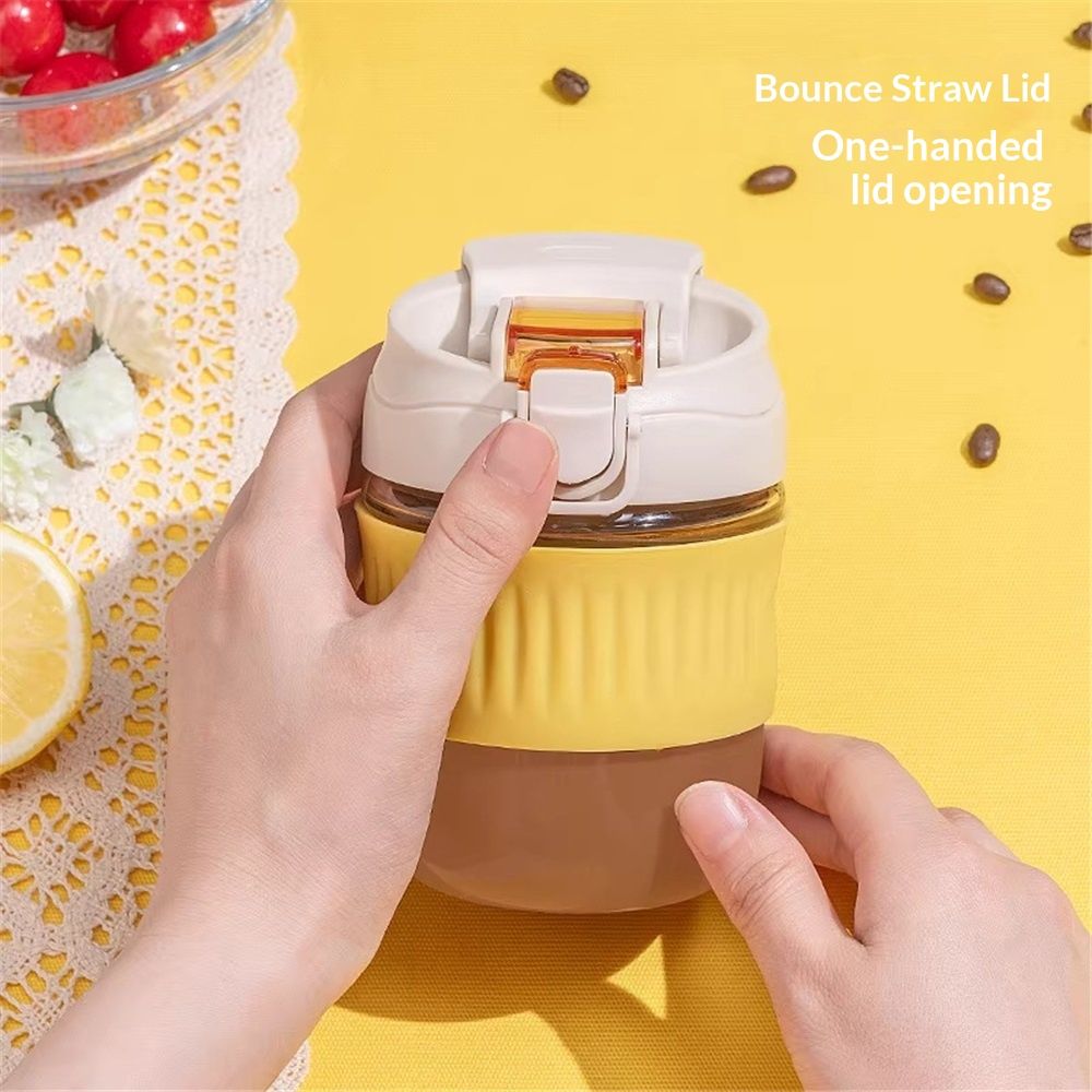 Coffee Mug with Straw & Lid – Multipurpose Jar Style Can Sipper for Green Tea, Milk, Juice, Smoothies & More – Reusable Drinking Cup for Home & Office (yellow) — image 3