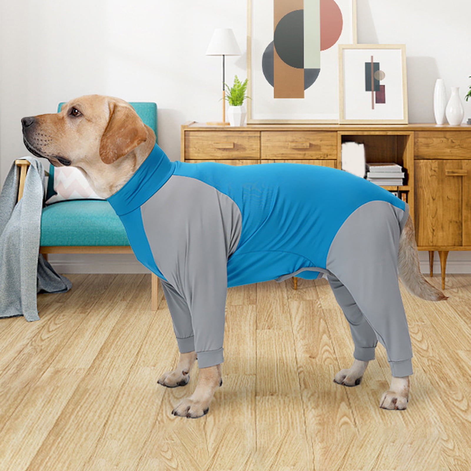 Dog Onesie Surgery Recovery Suit for Large Medium Bodysuit Dogs Pajamas PJS Full Body for Shedding, Prevent Licking, Wound Protection M Pink — image 4
