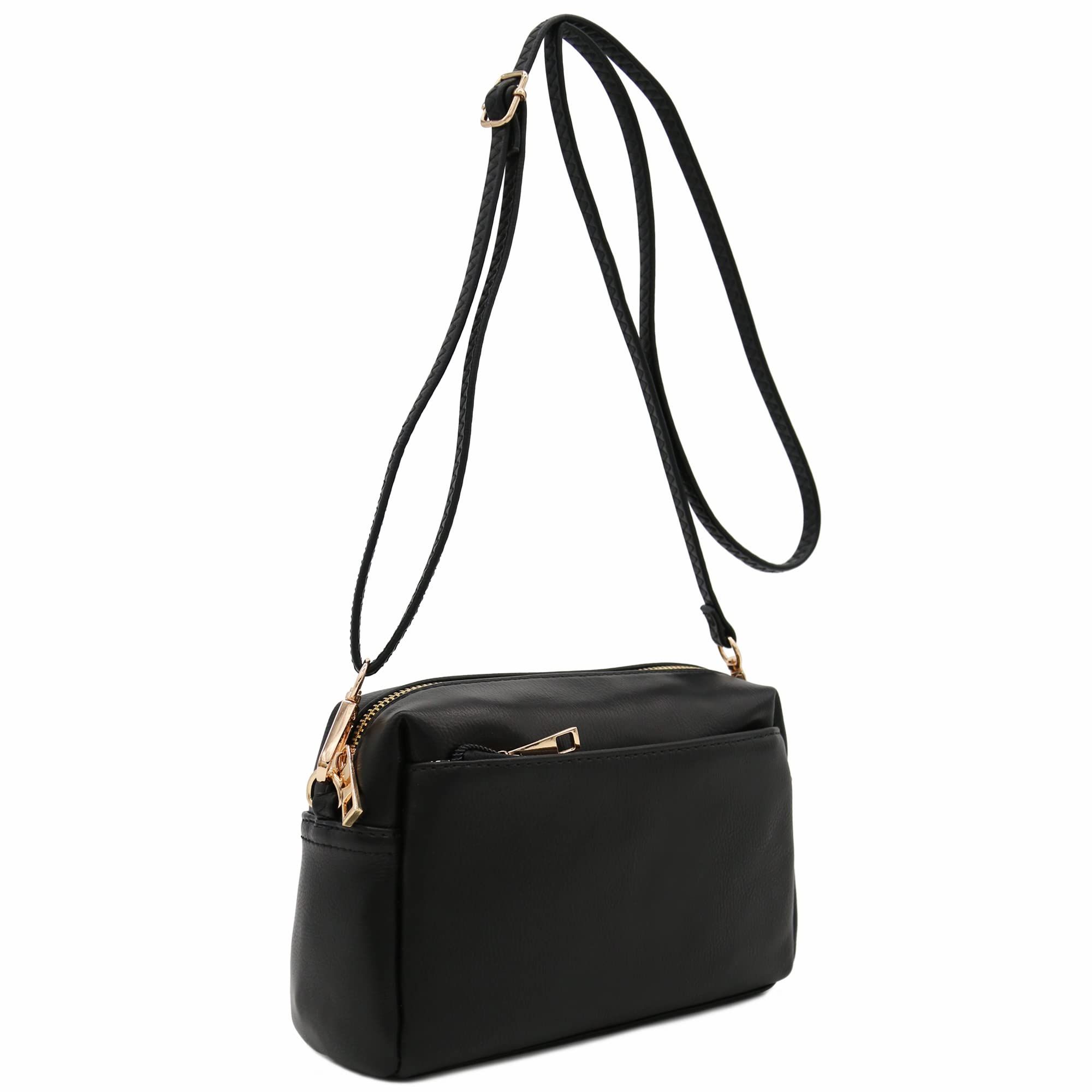 Small Crossbody Bag for Women, Cellphone Bags Purse with Long Shoulder Strap FashionPuzzle Triple Zip Small Crossbody Bag — image 2