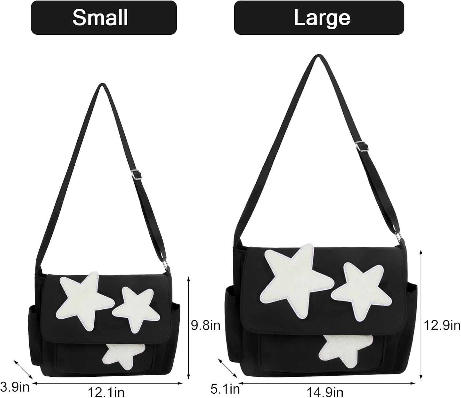 Cute Messenger Bag, Aesthetic Crossbody Bag, Y2K Star Grunge Bag Emo Shoulder Tote Purse for Women โ image 3
