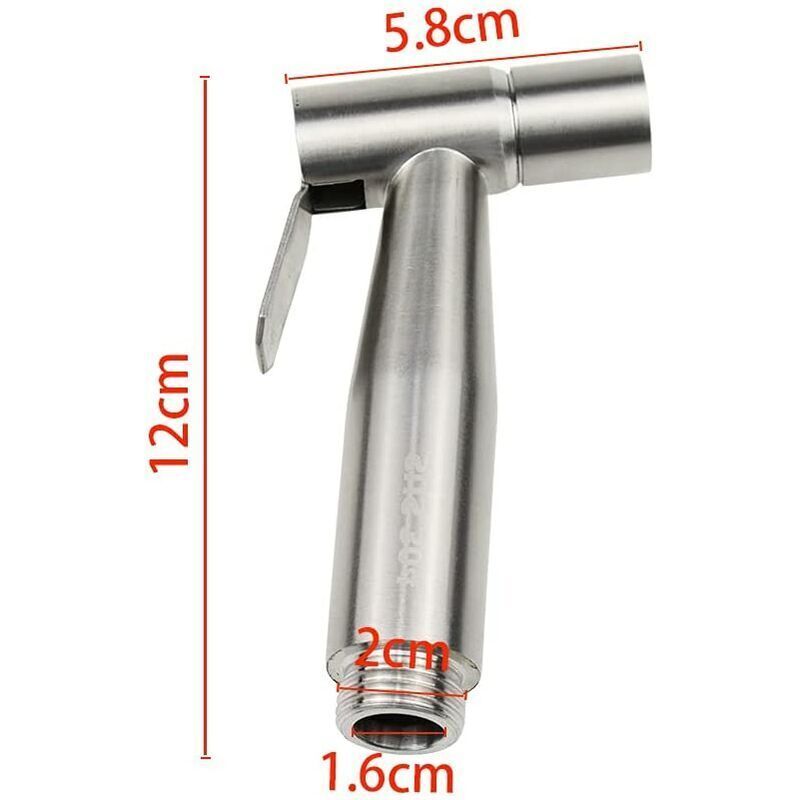Shower Bidet for WC Stainless Steel Diaper Sprayer Bidet for Personal Hygiene Bathroom WC Silver — image 4