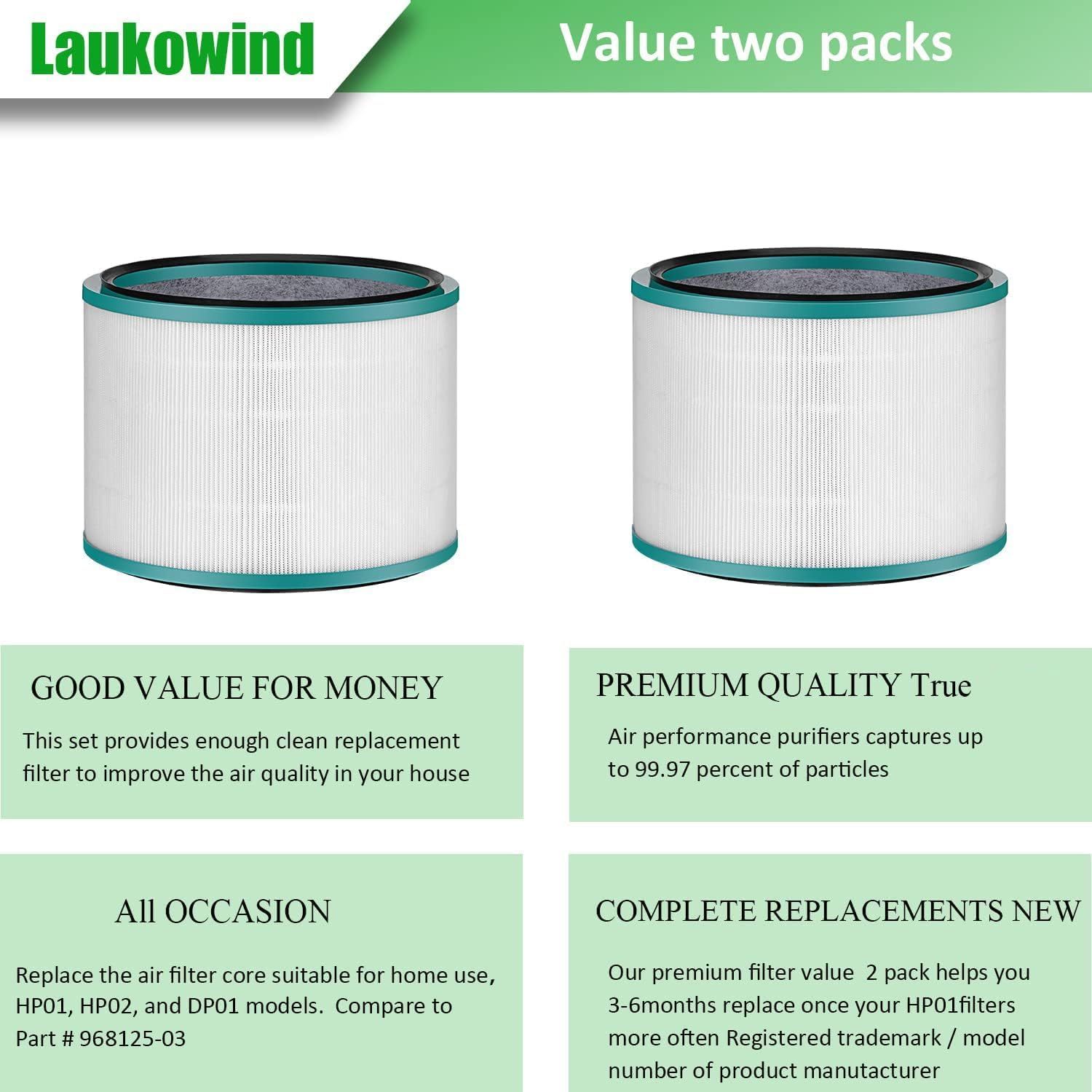 2 Pack Air Puriier ilter Replacements or Dyson HP01, HP02, DP01 Desk Puriiers - Compatible with Part # 968125-03 โ image 5