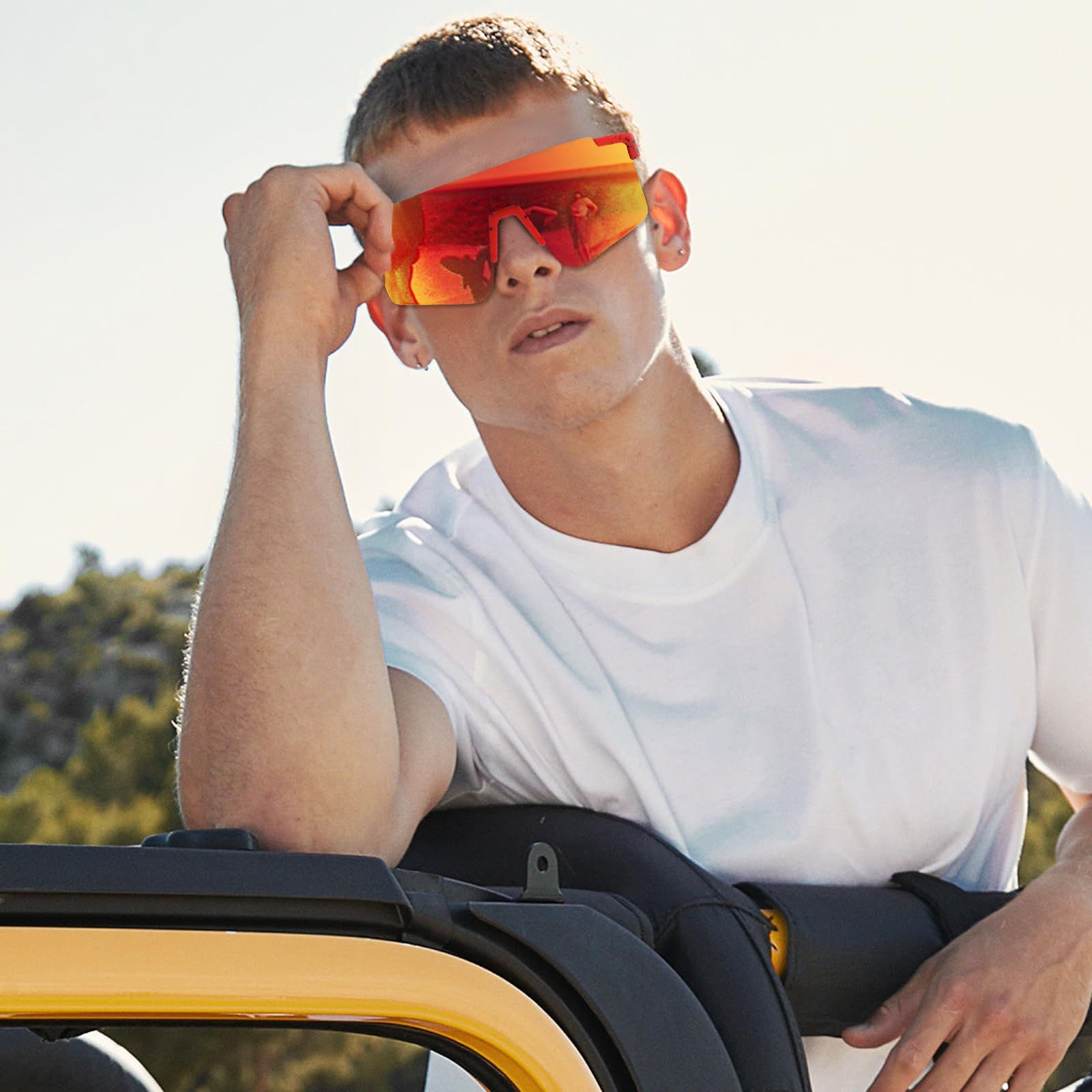 Sports Sunglasses for Men Women Youth Baseball Softball Sunglasses UV400 Protection Cycling Glasses — image 4